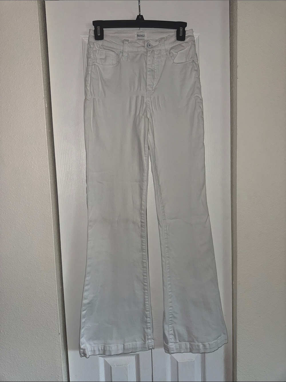 High-Rise White Flare Jeans - Women